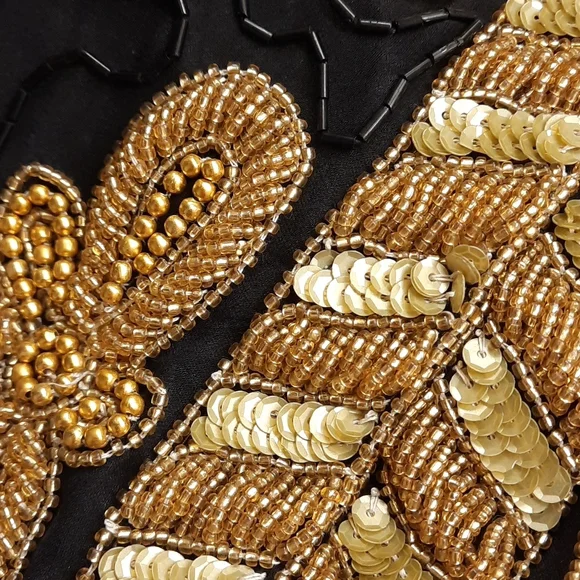 NWT, Vintage Laurence Kazar Black and Gold Hand Beaded Jacket - Picture 10 of 17